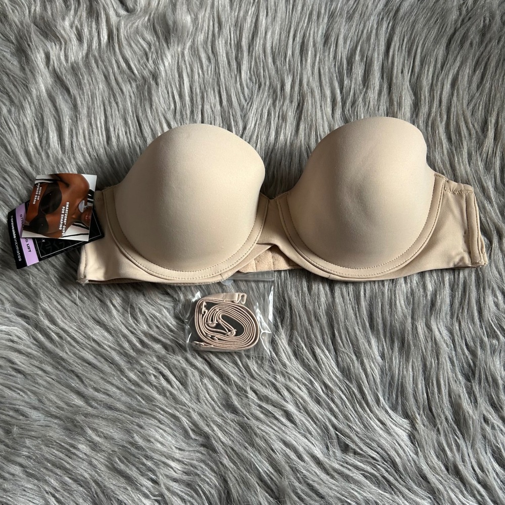Maidenform Strapless Lift‎ Bra Womens Size 34B Beige Underwire Back Closure NEW